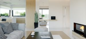 Randare arhitecturală 7 — Proiect casă parter cu 3 dormitoare și living deschis