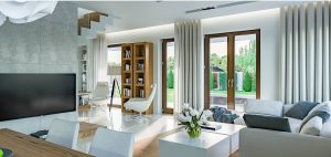 Randare arhitecturală 4 — Proiect casă pe două niveluri, cu 3 dormitoare și balcon
