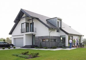 Randare arhitecturală 4 — Proiect casă cu etaj, 3 dormitoare, birou și balcoane