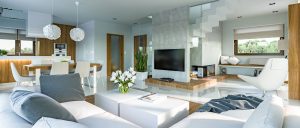 Randare arhitecturală 7 — Proiect casă pe două niveluri, cu 3 dormitoare și balcon