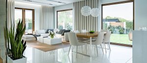 Randare arhitecturală 8 — Proiect casă pe două niveluri, cu 3 dormitoare și balcon