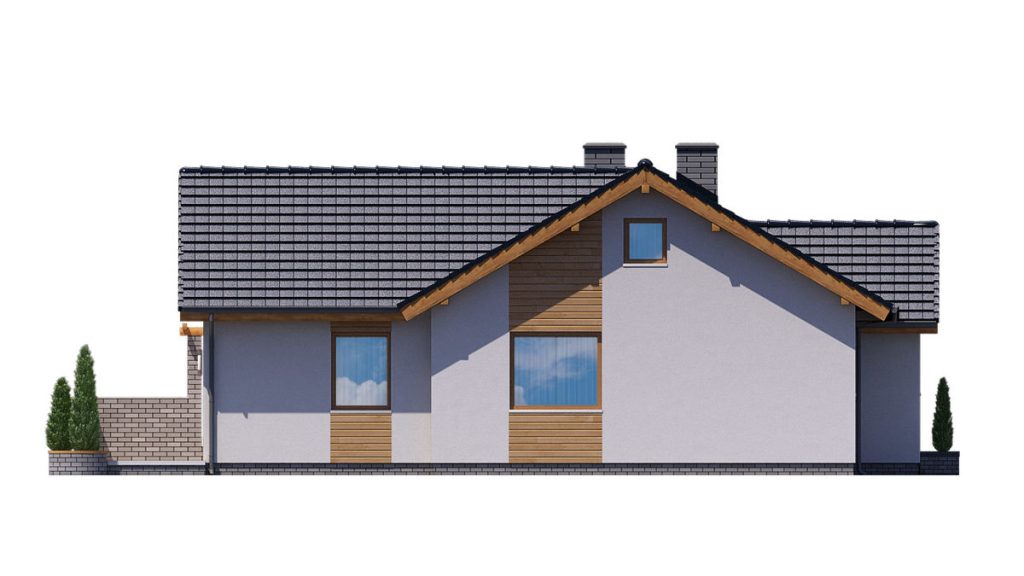 Proiect 26 — fațade: casă modernă cu etaj, 3 dormitoare, living open-space și terasă