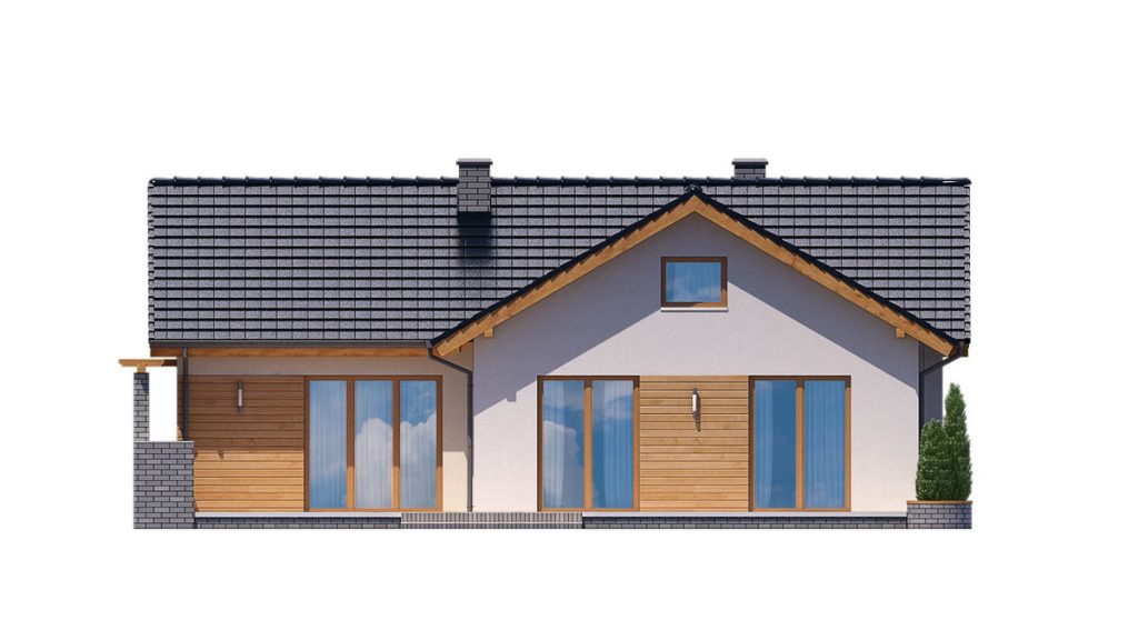 Proiect 26 — fațade: casă modernă cu etaj, 3 dormitoare, living open-space și terasă