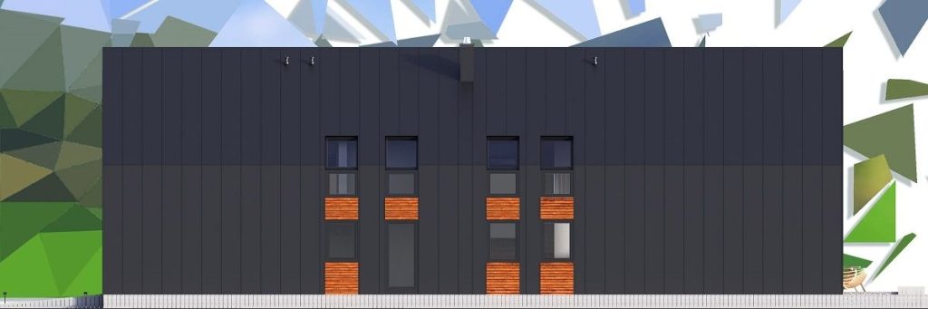 Proiect 47 — fațade: casă modernă cu etaj, 3 dormitoare, living open-space și terasă