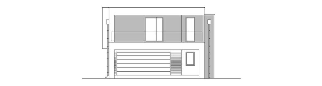 Proiect 65 — fațade: casă modernă cu etaj, 3 dormitoare, living open-space și terasă